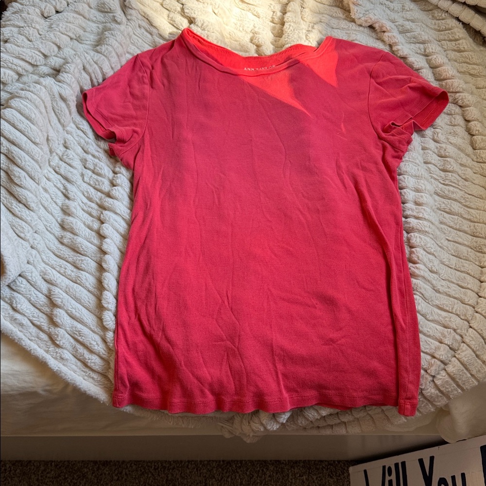 Ann Taylor Vibrant Red Cotton Top